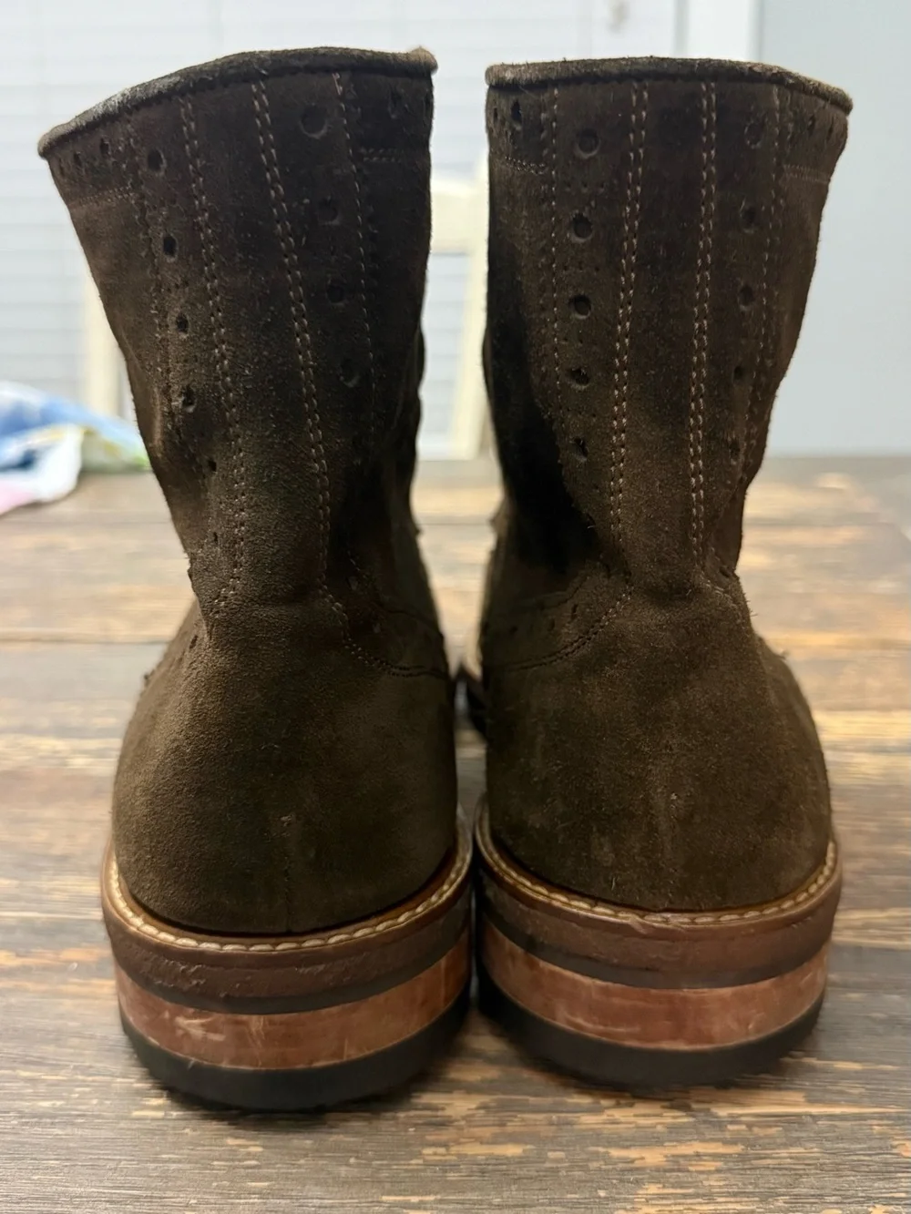 SuitSupply | Suede Brogue Lace Up Boots | Brown | Size 11